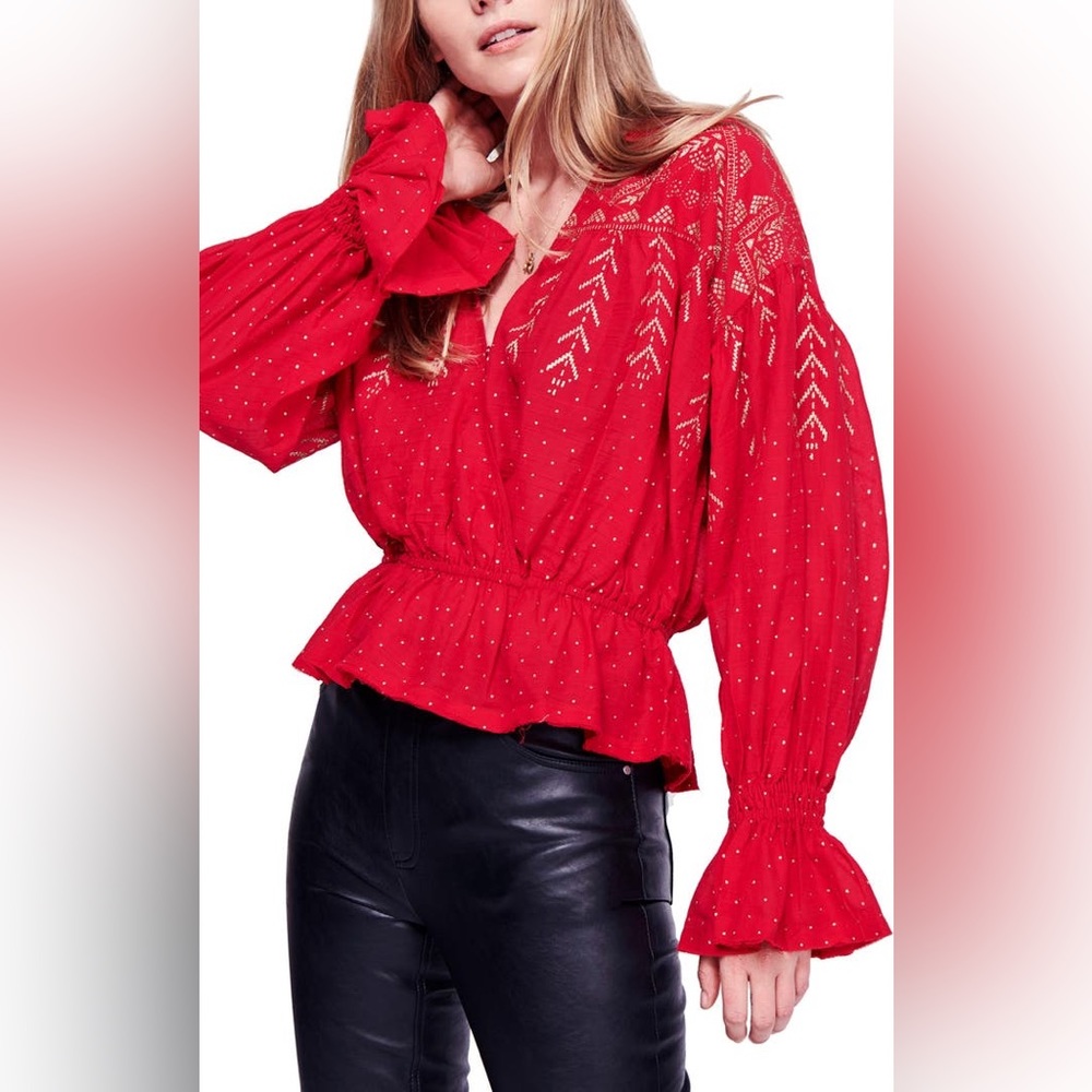 NWT Free People Counting Stars Blouse in XS